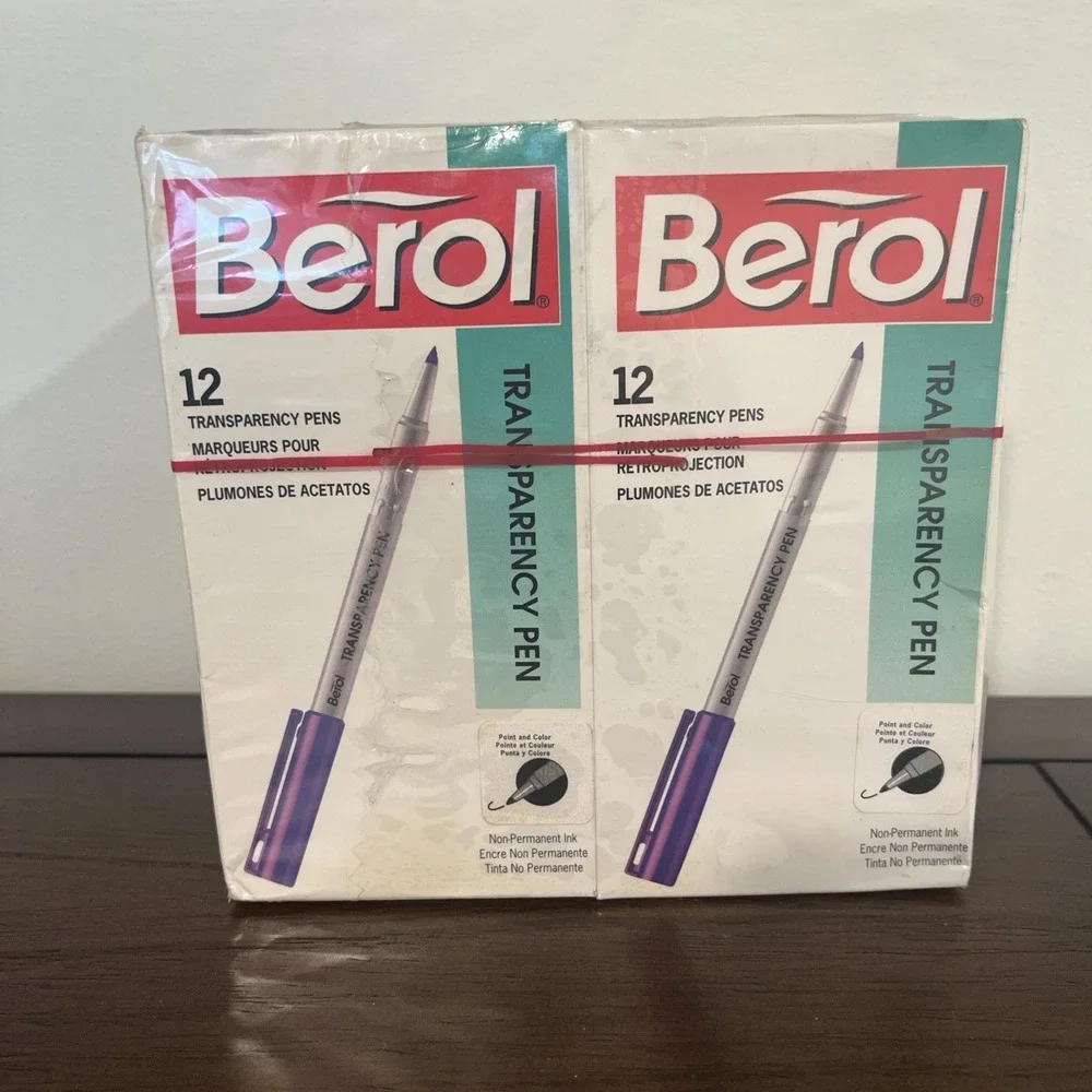 VTG Berol Transparency Pens Black Non-permanent 6 Boxes Of 12